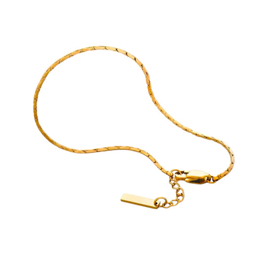 pulsera ACERO vintage cadena grabada tipo vintage GOLD