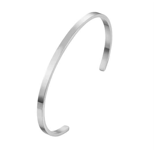 pulsera ACERO minimal SILVER  UNSIZE pulsera dura de 4 mm